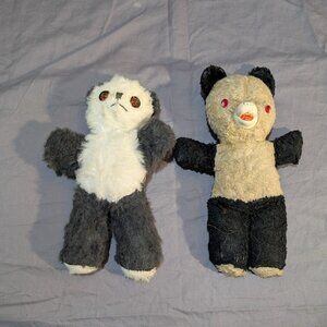 Vintage Panda Bear Plush Lot of 2